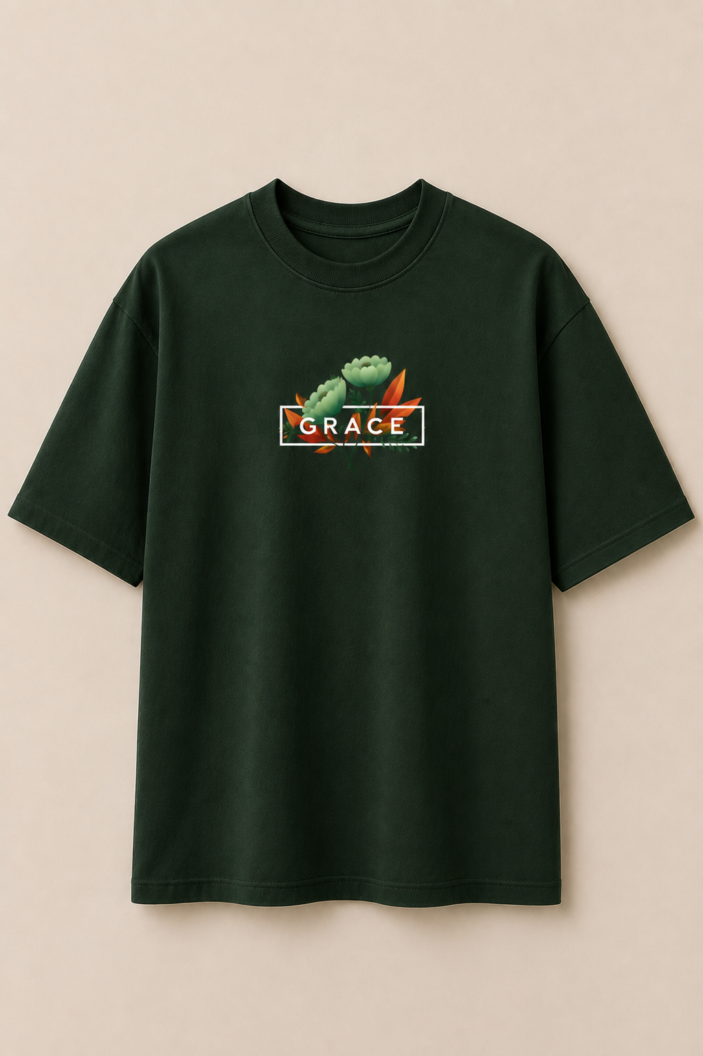 Grace Oversize Green T-shirt (Cotton)