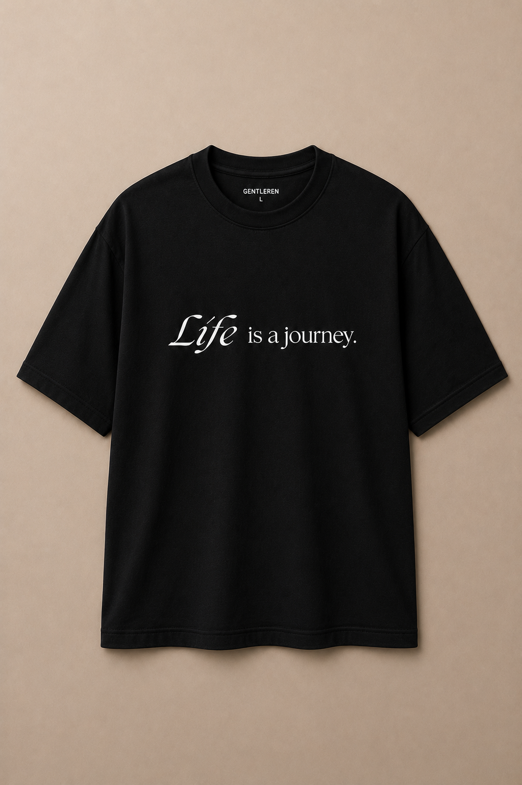 Life Oversize Black T-shirts (Cotton)