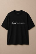 Life Oversize Black T-shirts (Cotton)