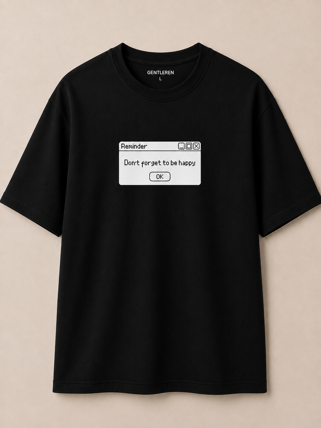 Reminder Oversize Black T-shirt (Cotton)