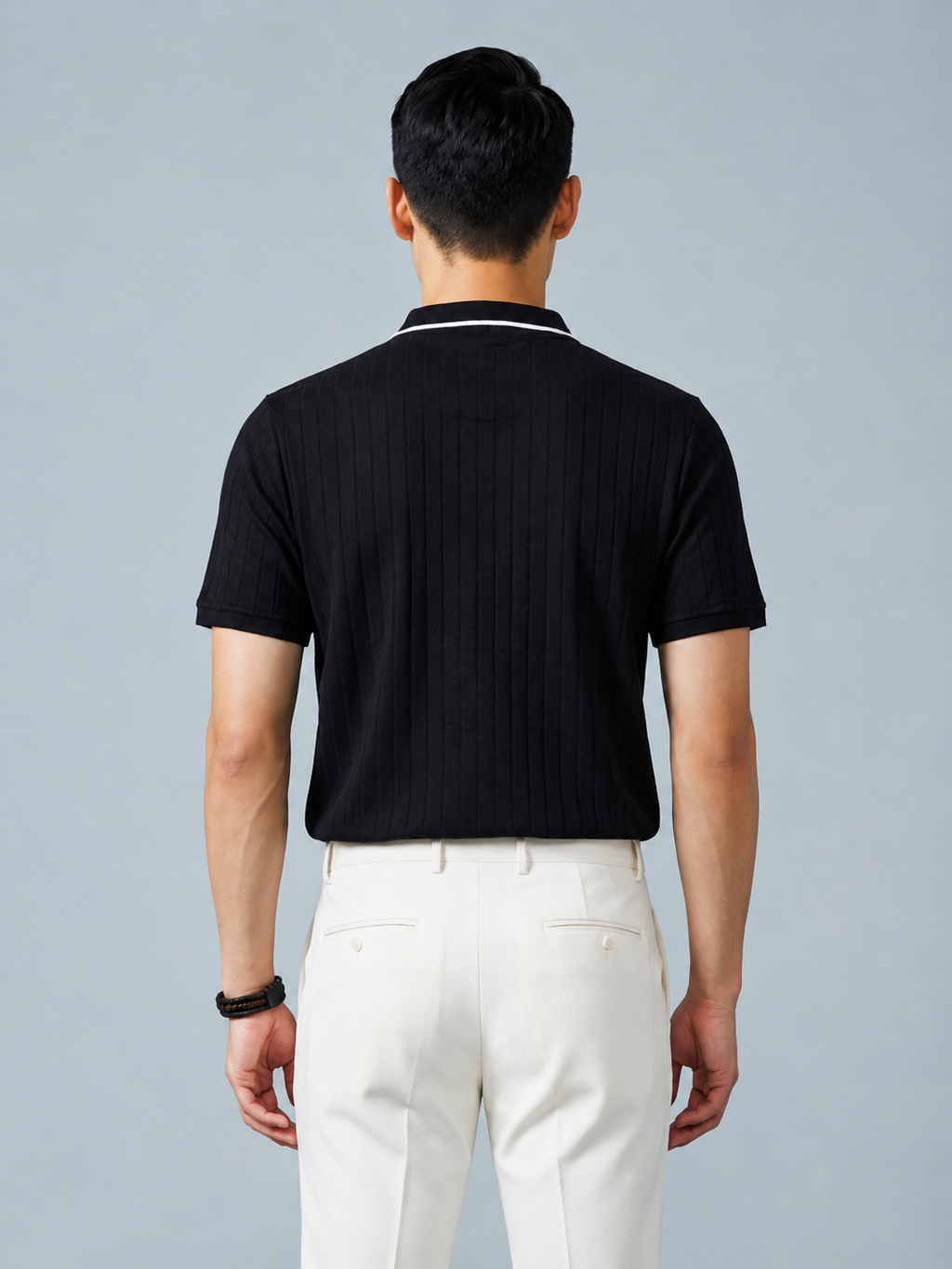 Black Tipping Collar Polo Slim Fit T-Shirt