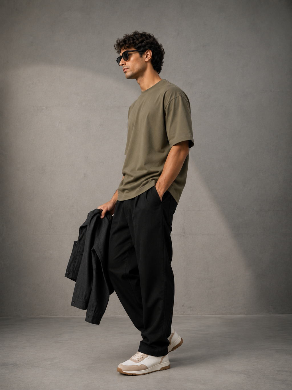 Interlock Sage Green Over size t-shirt (Cotton)