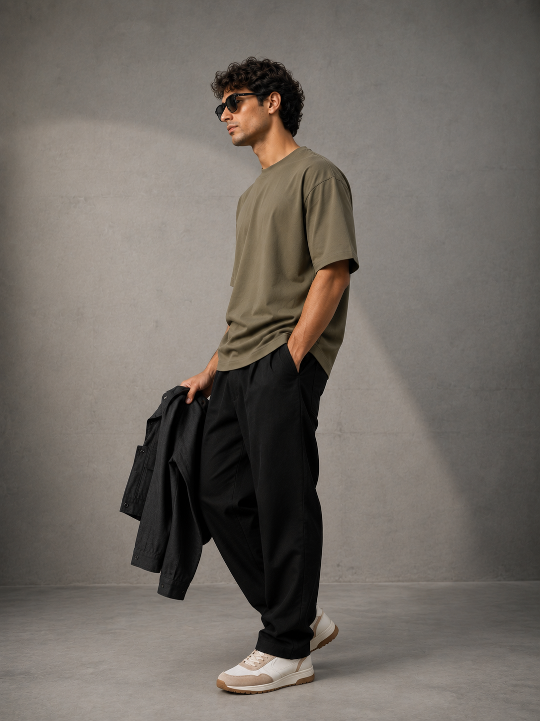 Interlock Sage Green Over size t-shirt (Cotton)