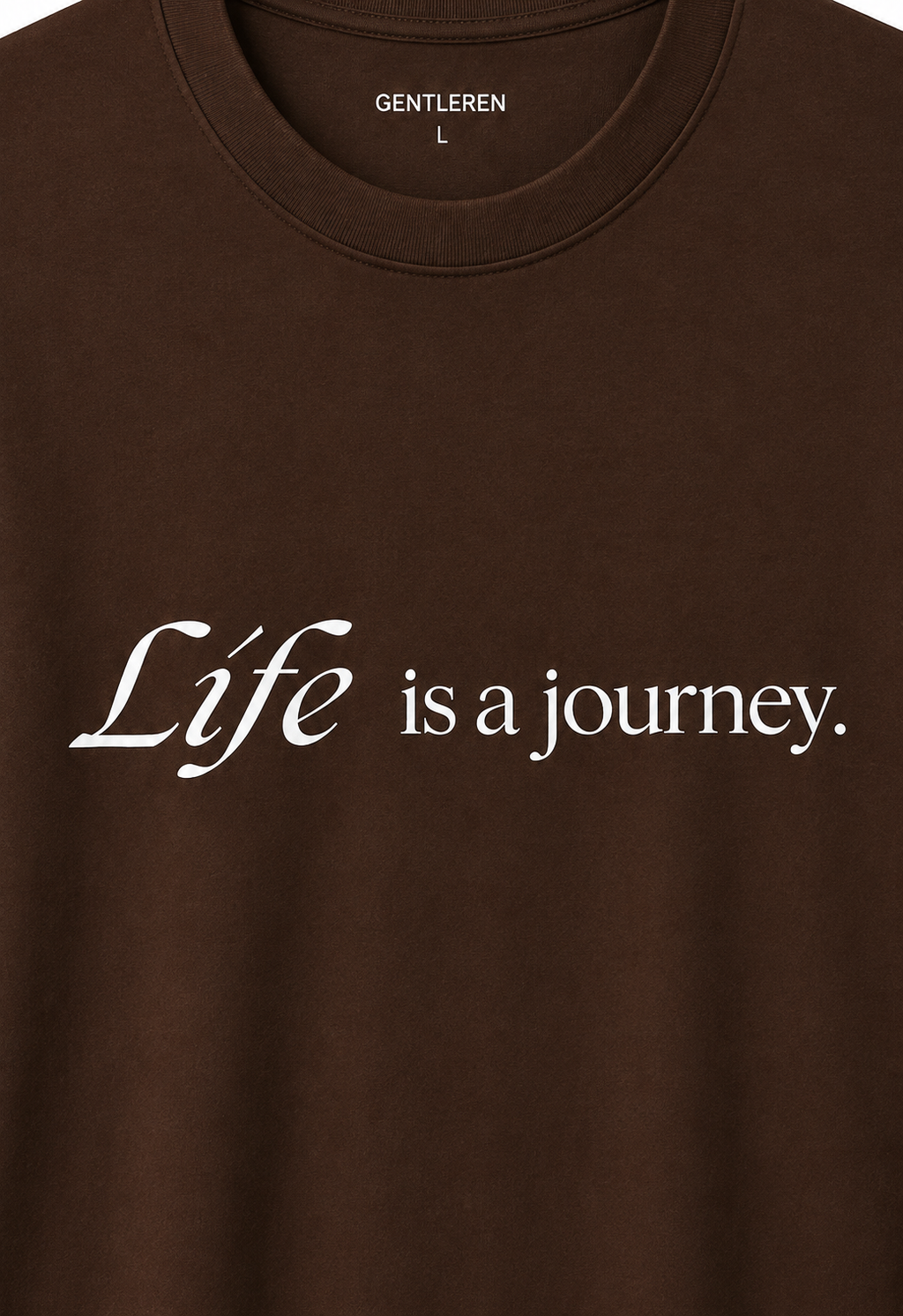 Life Oversize Brown T-shirt (Cotton)