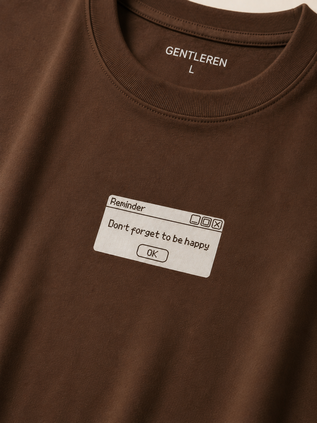 Reminder Oversize Brown T-shirt (Cotton)