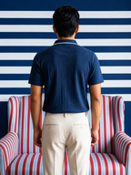 Teal Blue Tipping Collar Polo Slim Fit T-Shirt