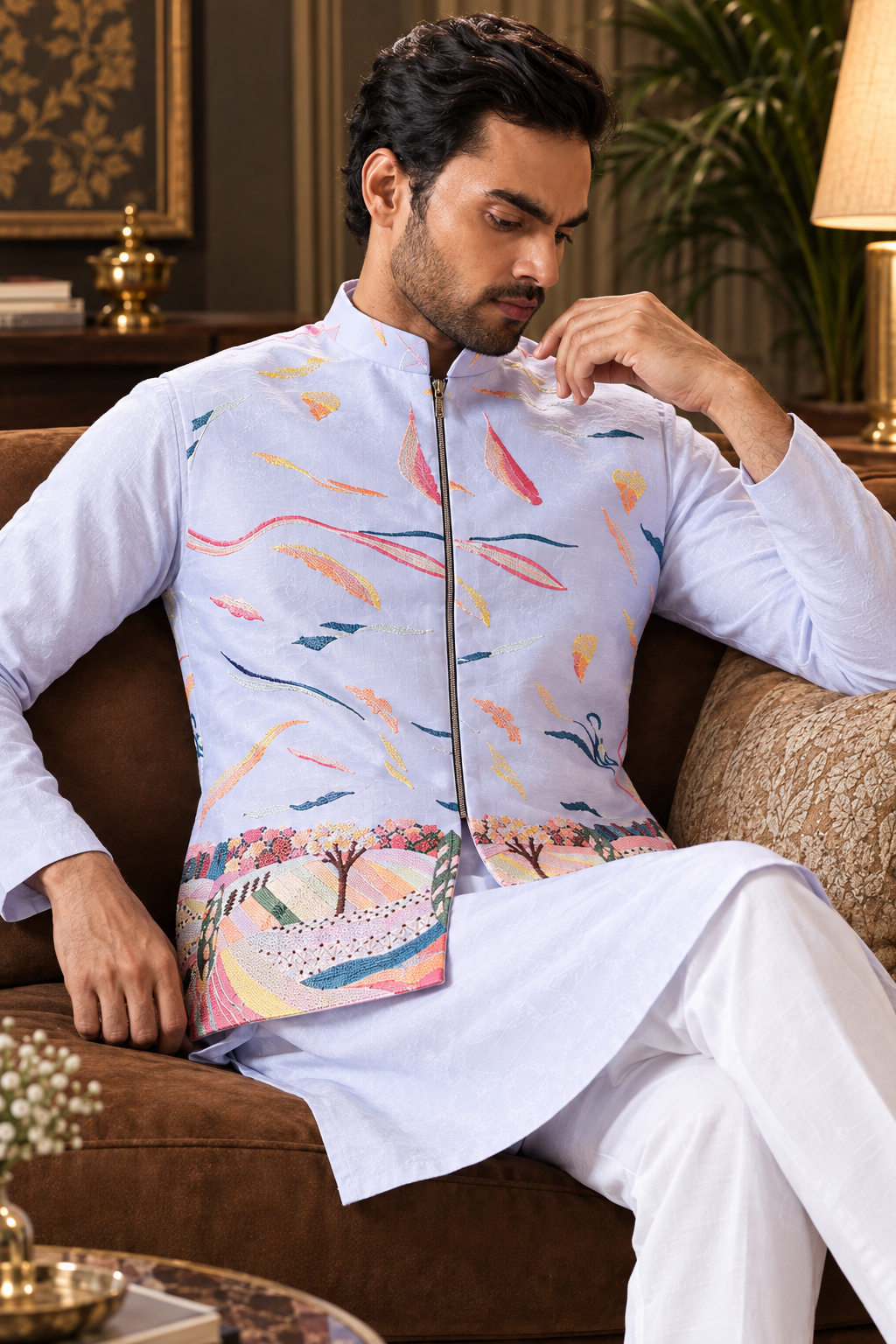 Sky Exclusive Wedding Wear Koti Kurta Pair with Mens Wear