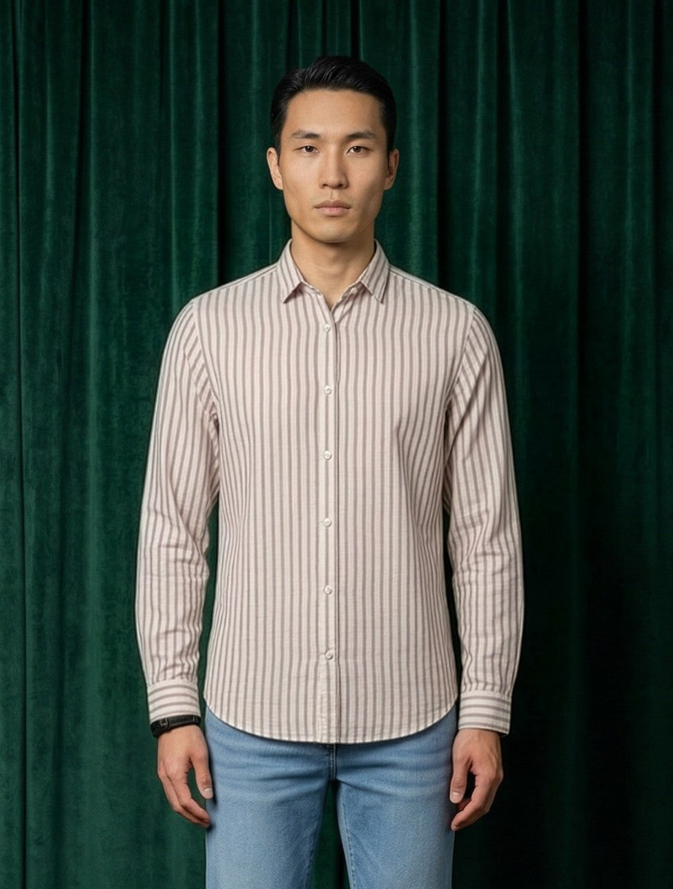Red Stripes Linen Cotton Shirt