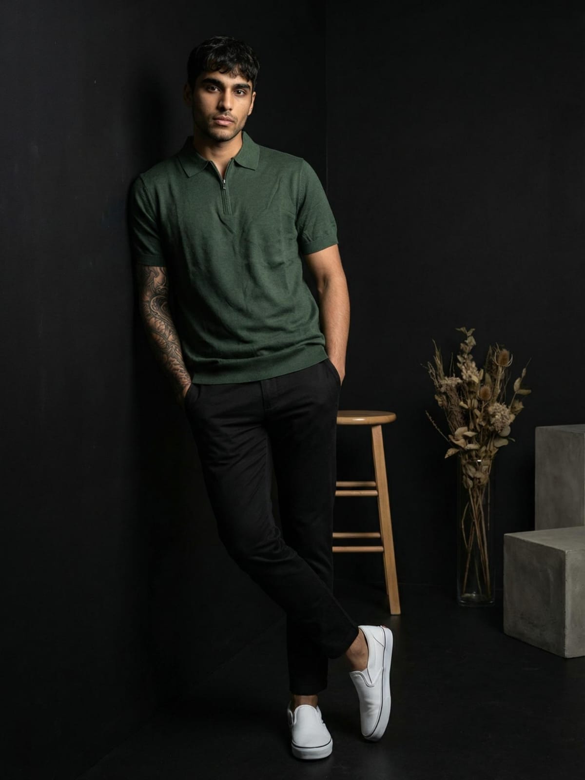 Polo Zipper Half T-Shirt