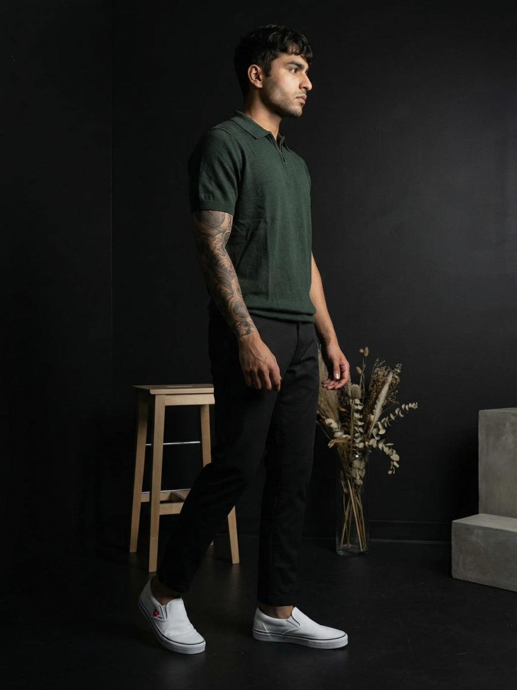 Polo Zipper Half T-Shirt