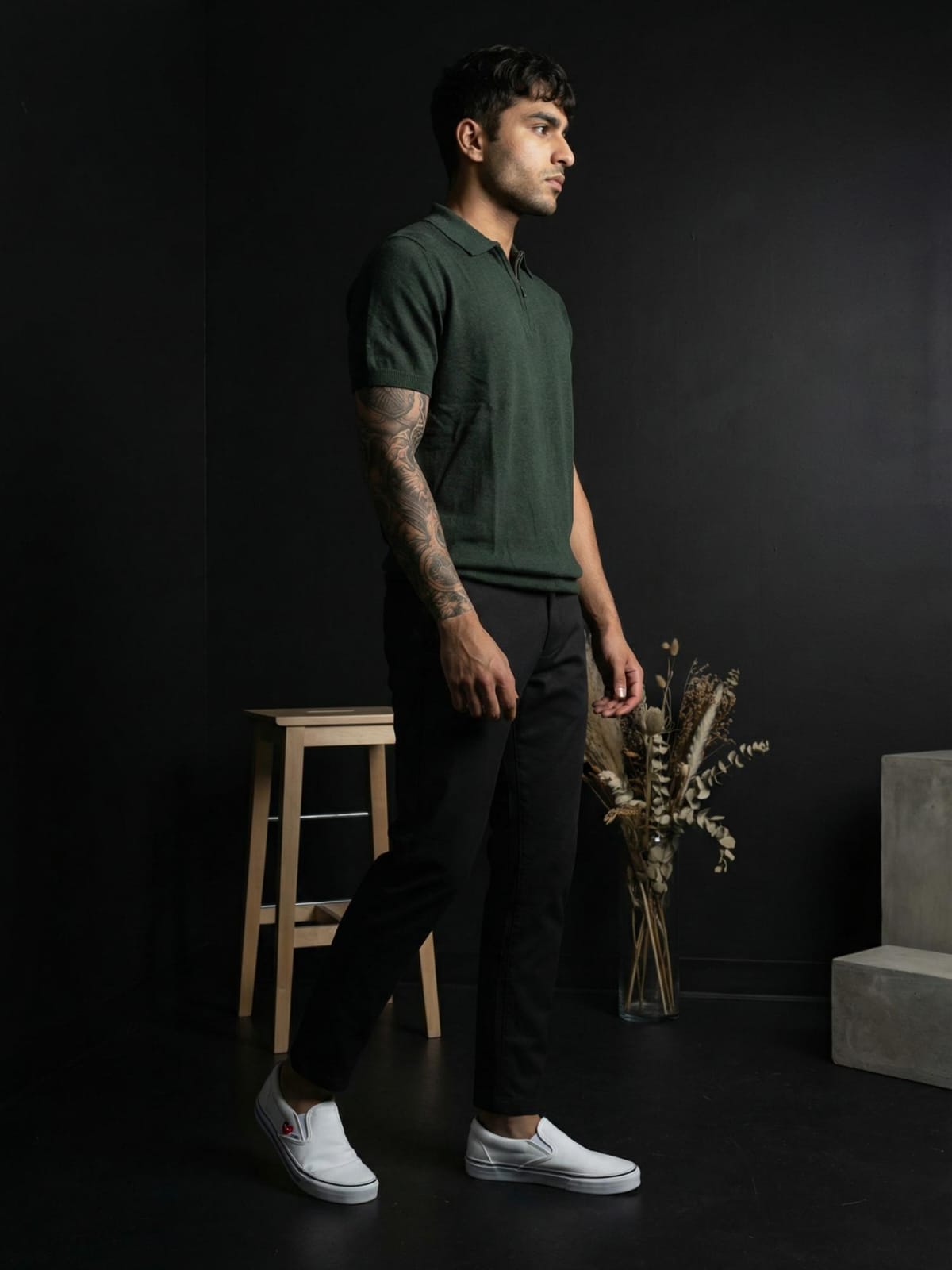 Polo Zipper Half T-Shirt