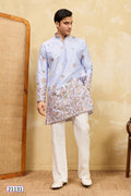 Light Blue Art Silk Sequins Embroidered Men's Kurta for weddings