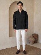 Zipper Polo Neck Shirt