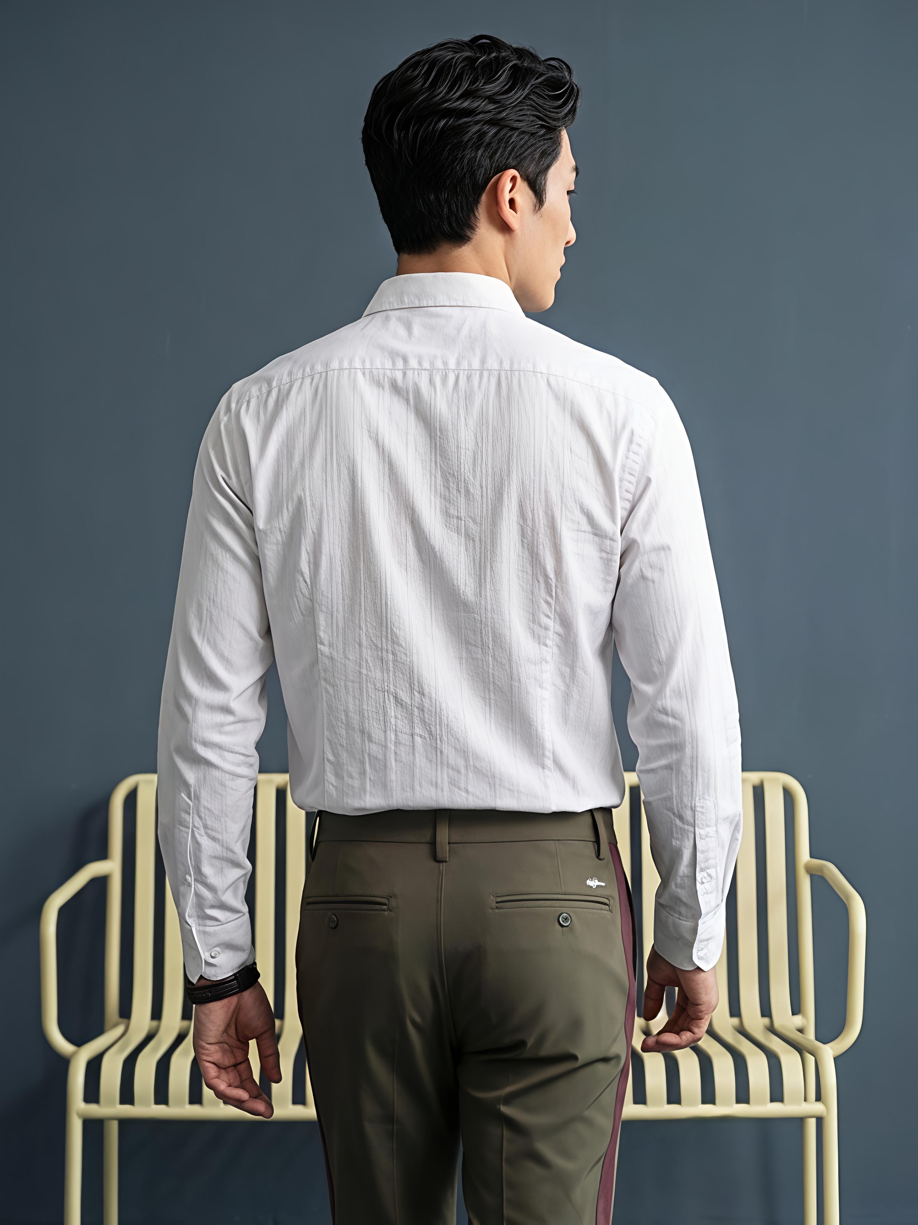 White Zipper Polo Neck Shirt