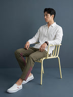 White Zipper Polo Neck Shirt