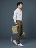 White Zipper Polo Neck Shirt