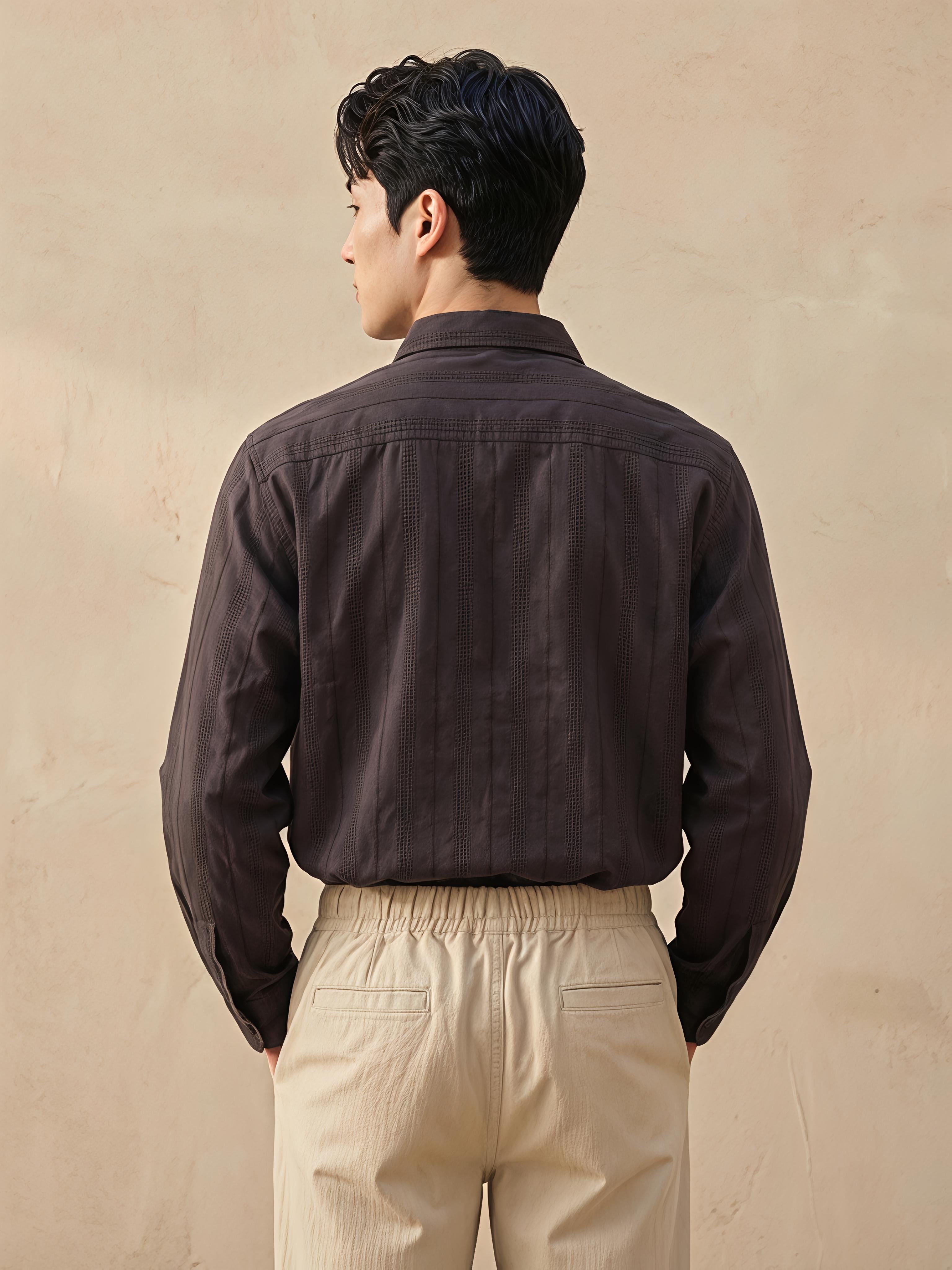 Zipper Polo Neck Shirt