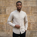 Linen Khadi Mandarin Collar Shirt