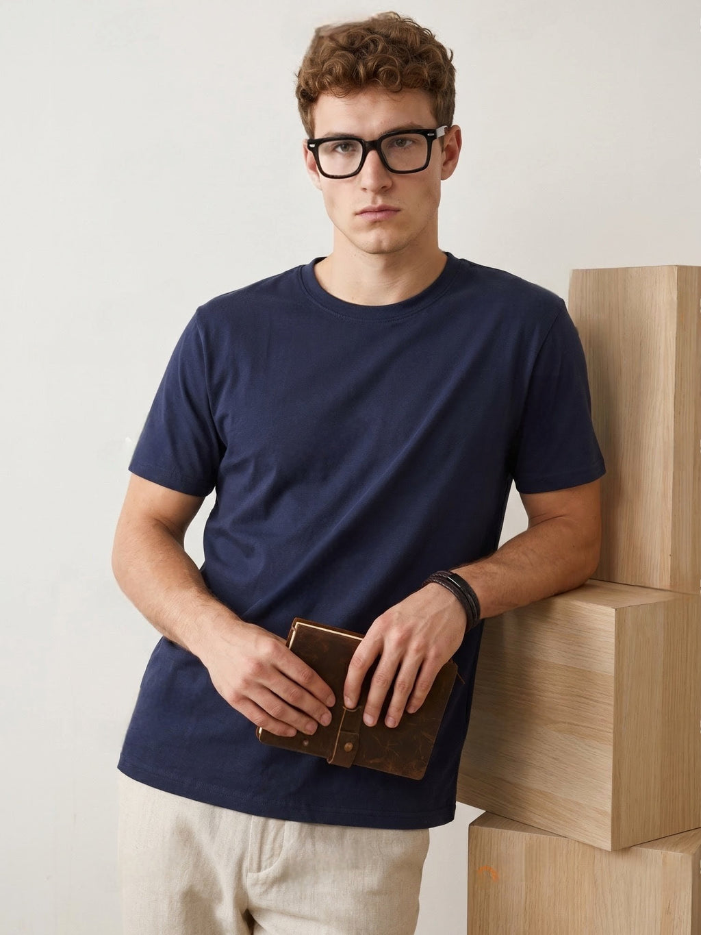 Navy Blue Round Neck T-Shirt