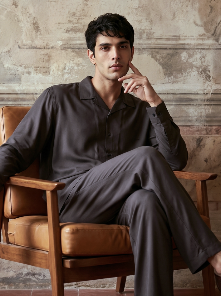 Olive Modal Shirt For Men