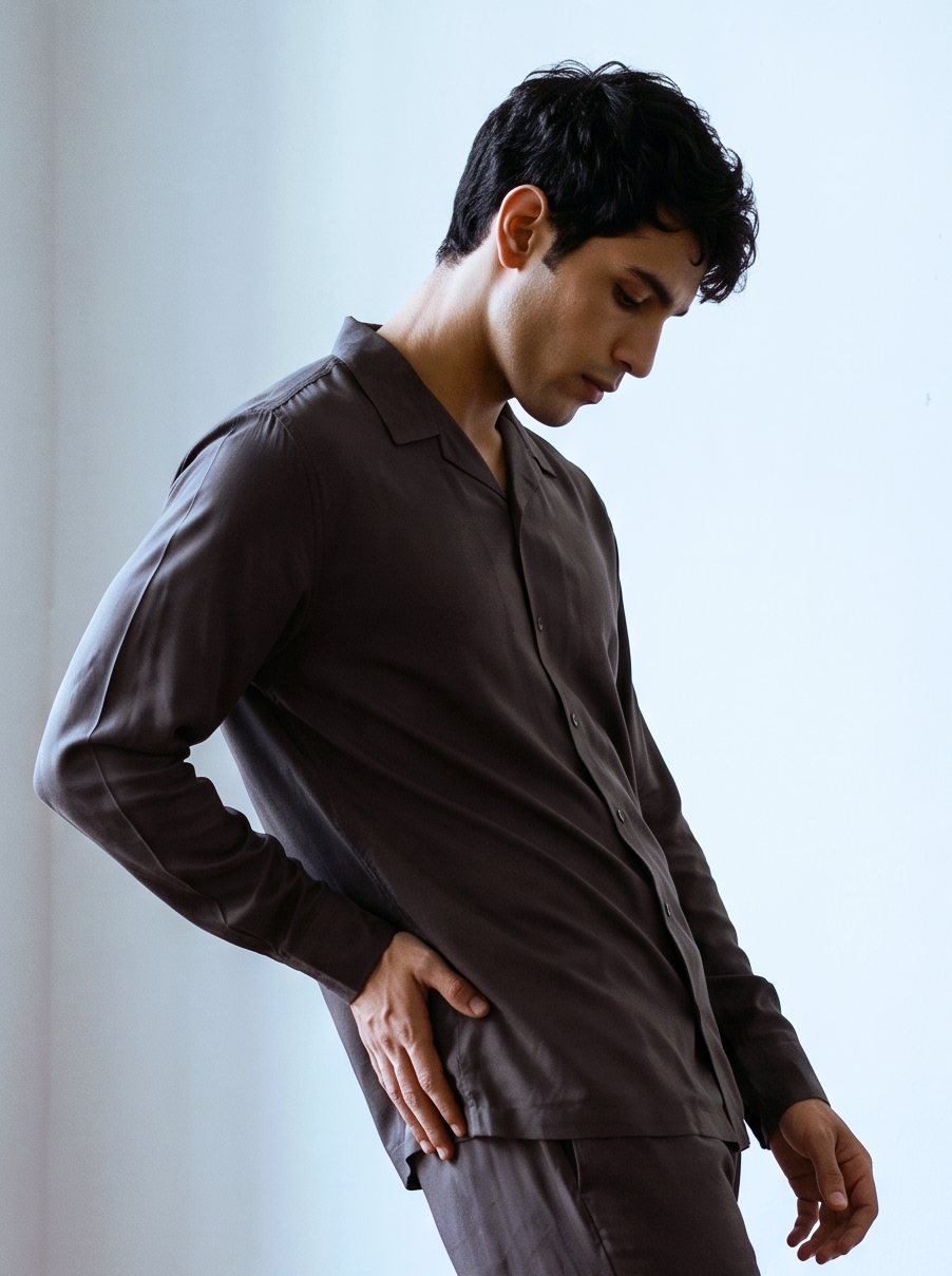 Olive Modal Shirt For Men