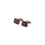 Gentleren smooky brown silver cufflinks
