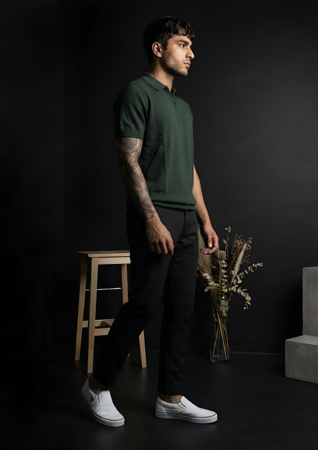 Polo Zipper Half T-Shirt