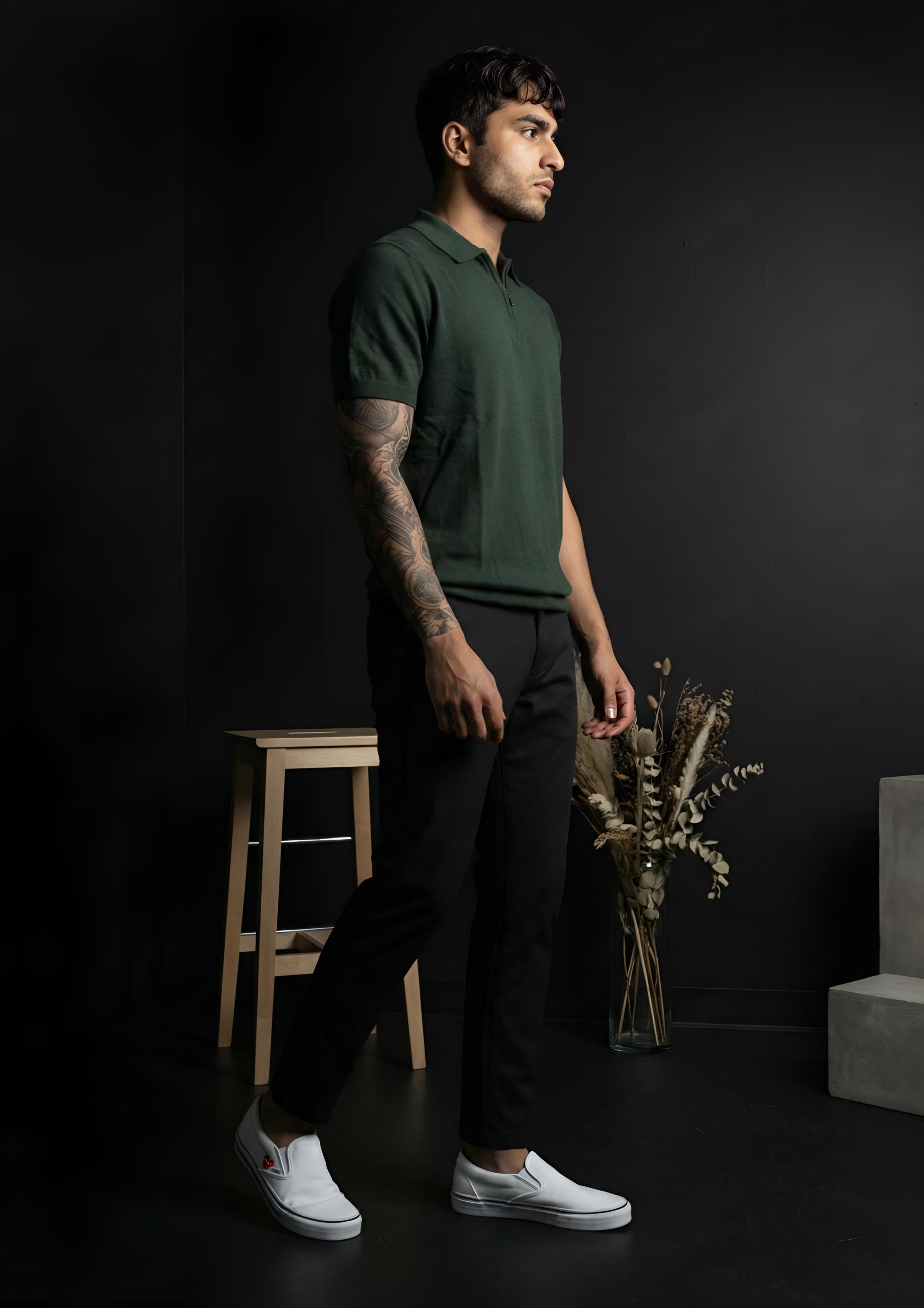 Polo Zipper Half T-Shirt