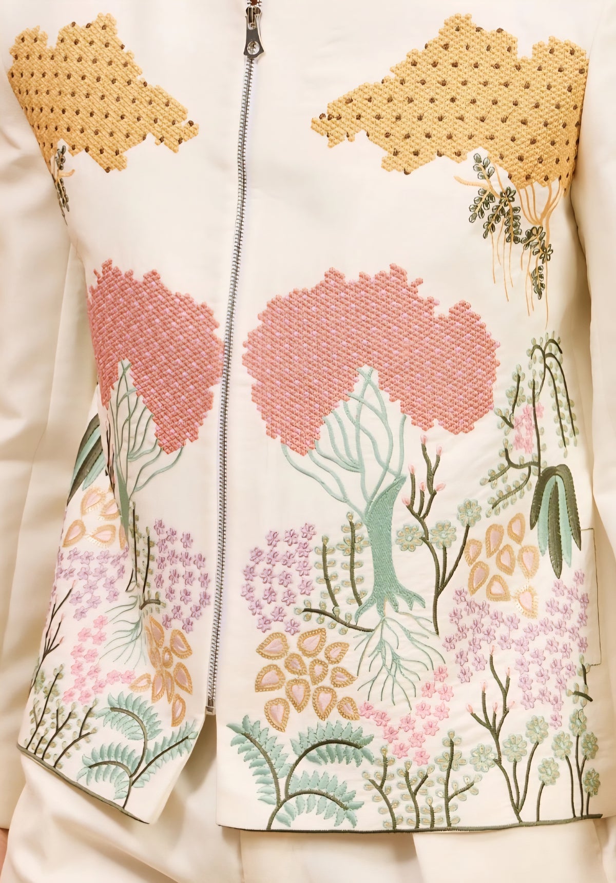 Mens white Velvet Embroidered Bomber Jacket with Pant.