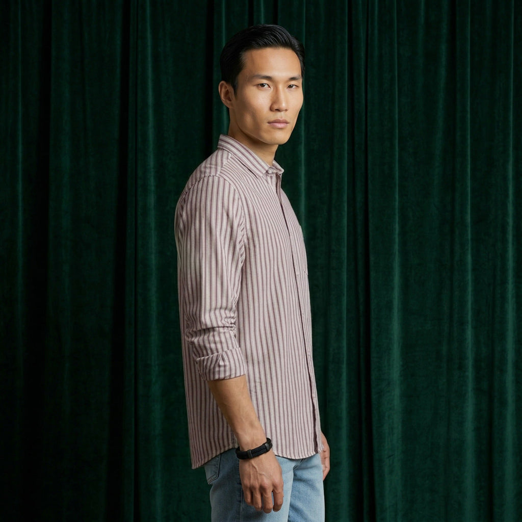 Red Stripes Linen Cotton Shirt
