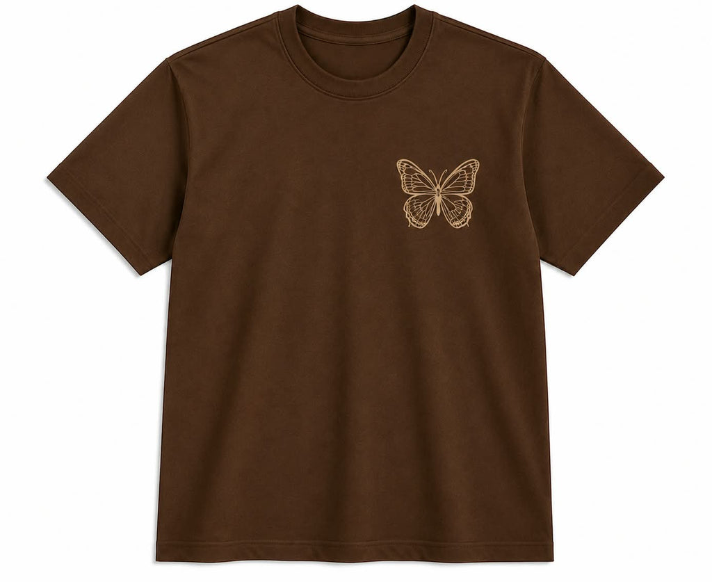 Oversize Printed Brwon T-shirt (Cotton)220gsm
