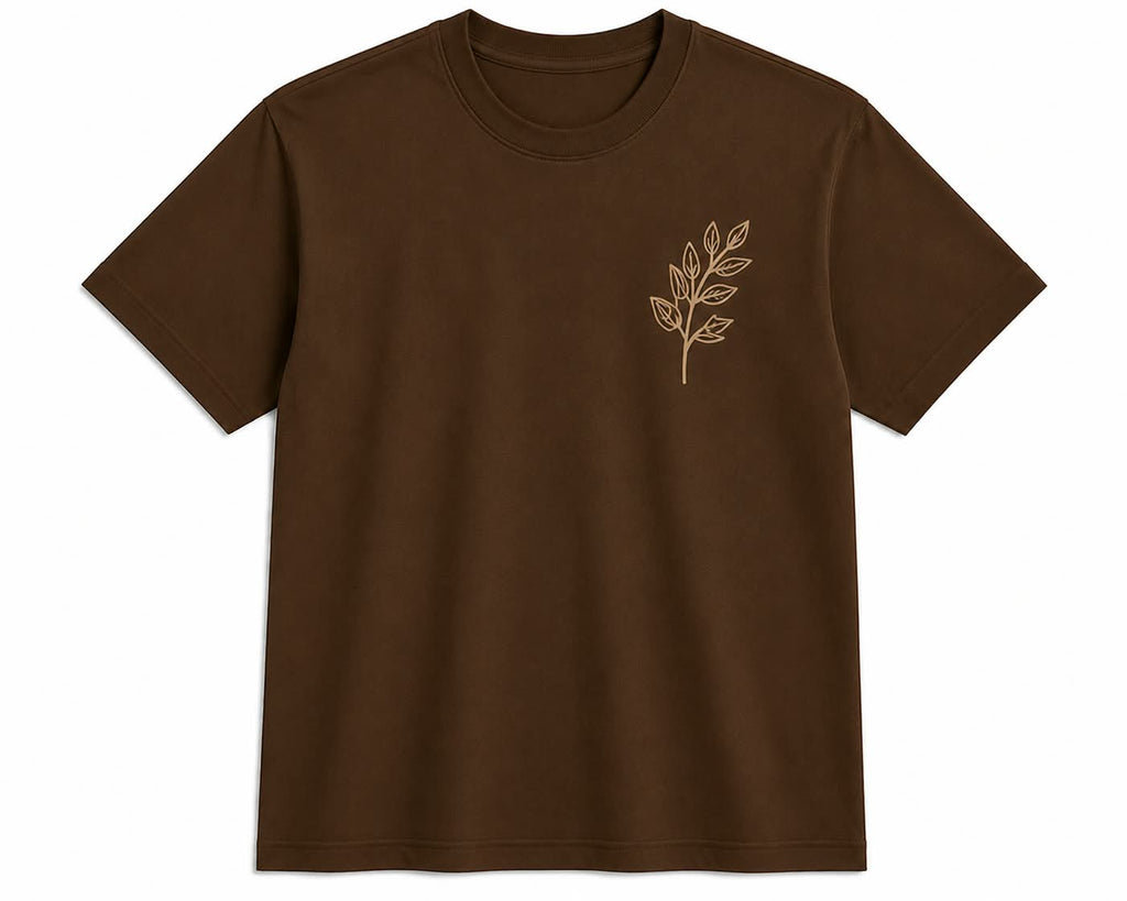 Oversize Printed Brwon T-shirt (Cotton)220gsm