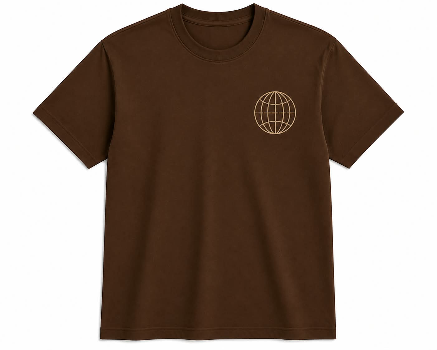Oversize Printed Brwon T-shirt (Cotton)220gsm