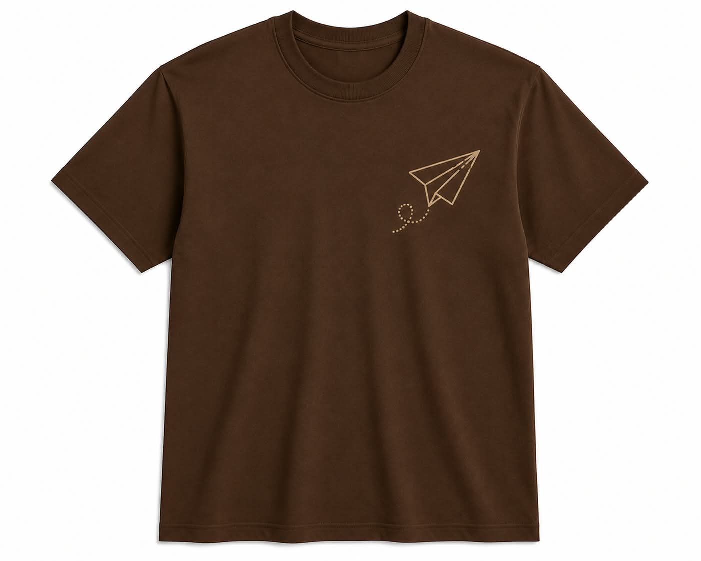 Oversize Printed Brwon T-shirt (Cotton)220gsm