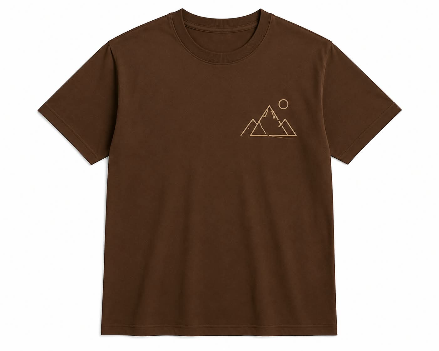 Oversize Printed Brwon T-shirt (Cotton)220gsm