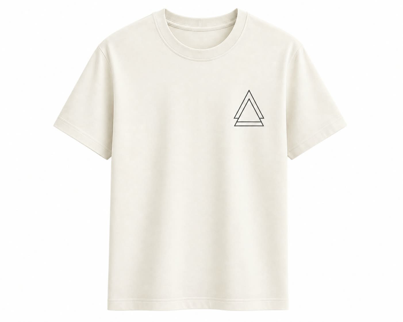 Oversize Triangle White T-shirt (Cotton)220gsm