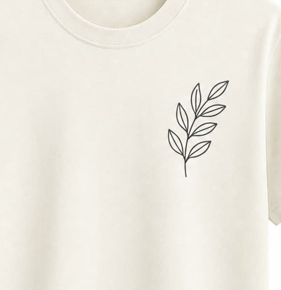 Oversize Leaf White T-shirt (Cotton)220gsm