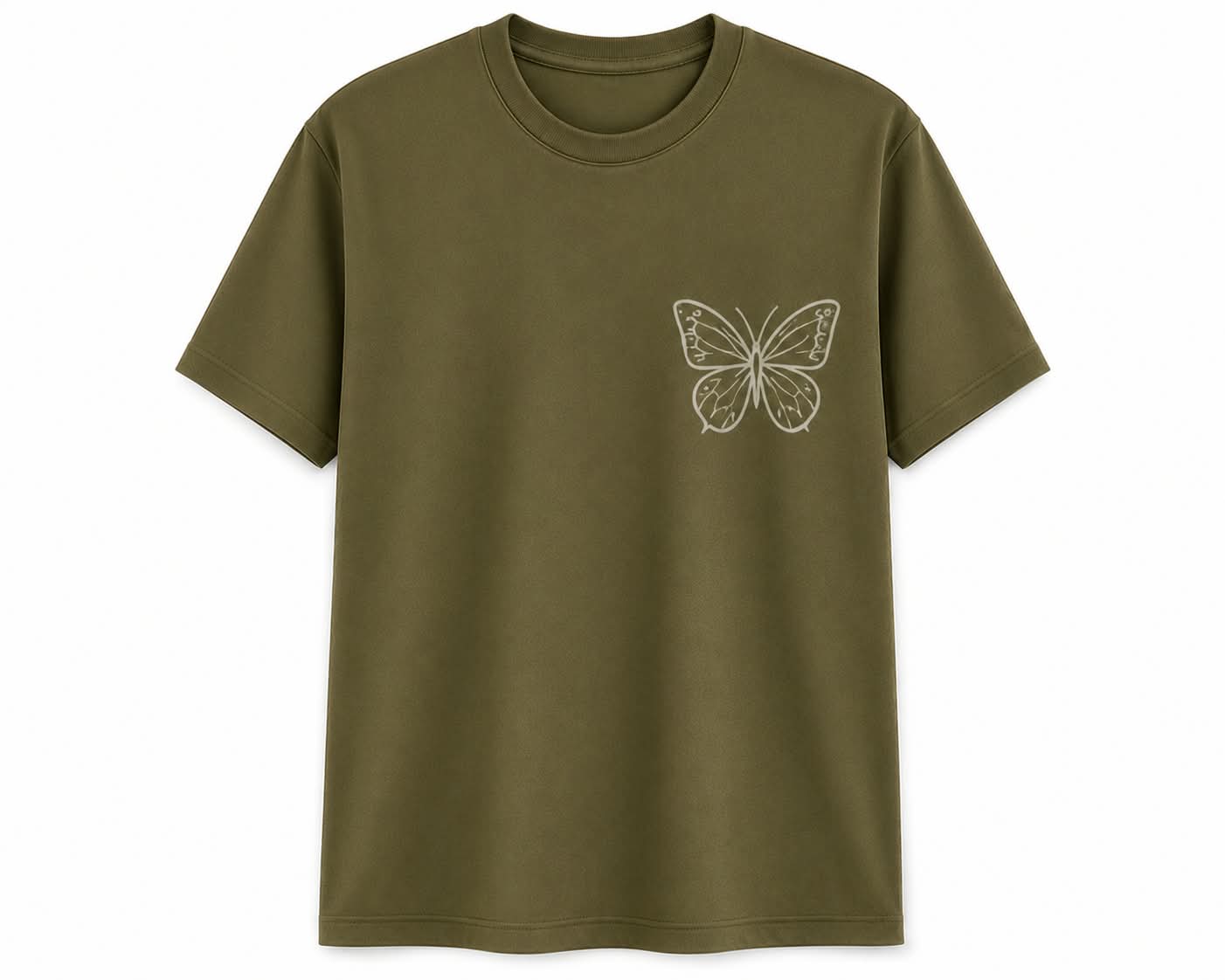 Oversize Printed Sage Green T-shirt (Cotton)220gsm