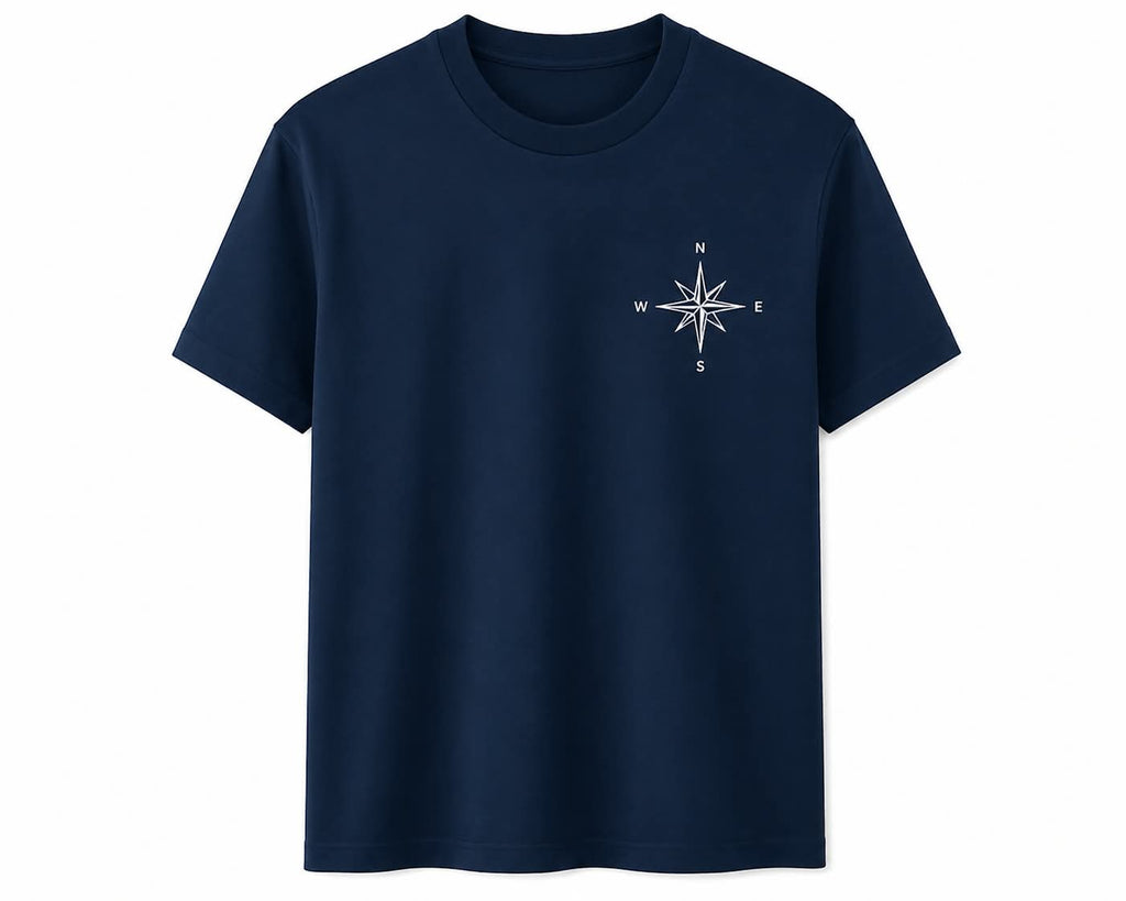 Oversize Printed Navy Blue T-shirt (Cotton)220gsm