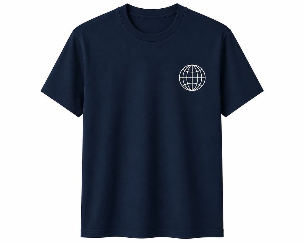 Oversize Printed Navy Blue T-shirt (Cotton)220gsm