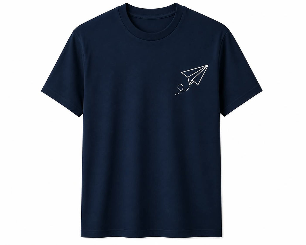 Oversize Printed Navy Blue T-shirt (Cotton)220gsm