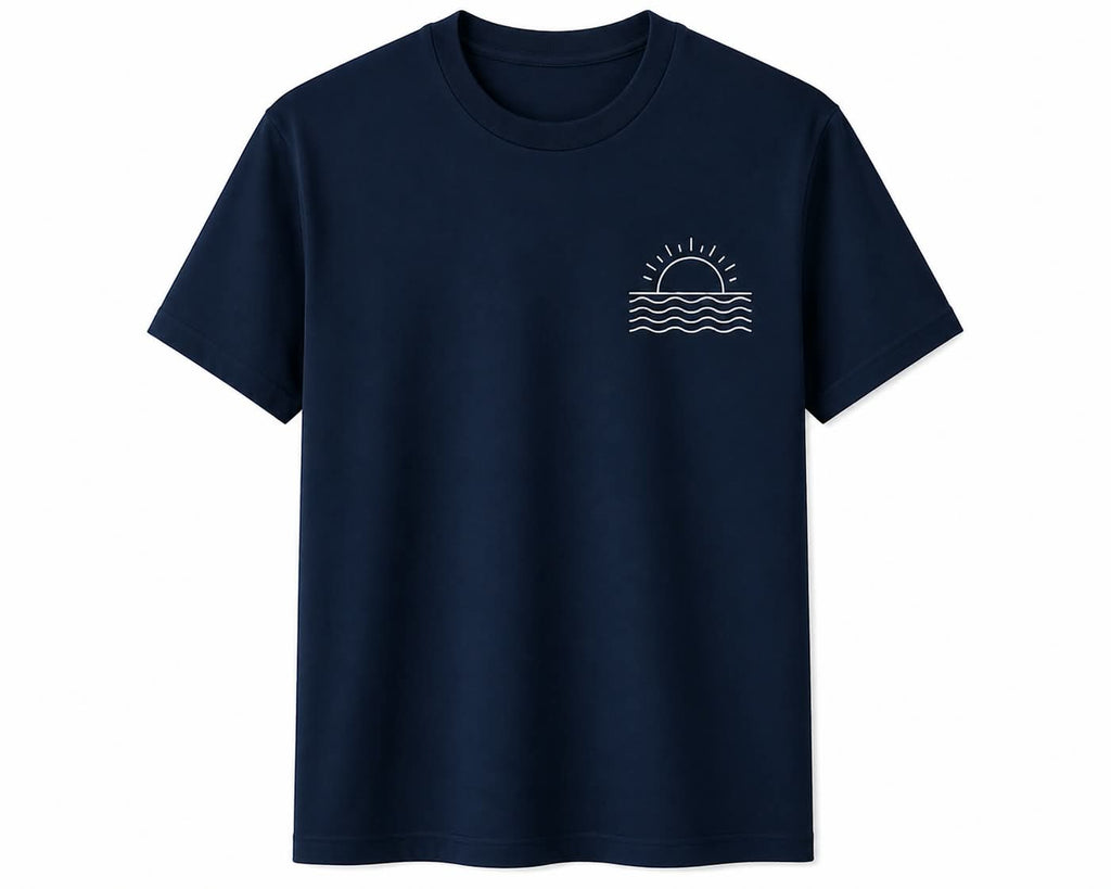 Oversize Printed Navy Blue T-shirt (Cotton)220gsm