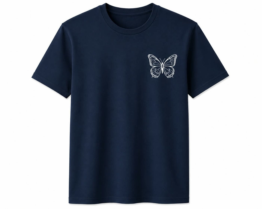 Oversize Printed Navy Blue T-shirt (Cotton)220gsm
