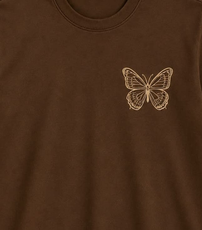 Oversize Printed Brwon T-shirt (Cotton)220gsm