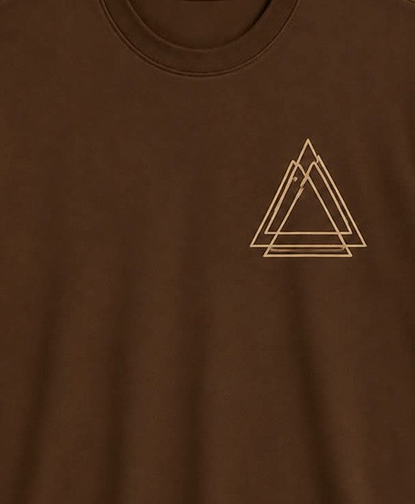 Oversize Printed Brwon T-shirt (Cotton)220gsm