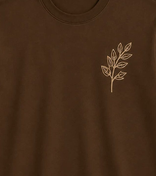 Oversize Printed Brwon T-shirt (Cotton)220gsm
