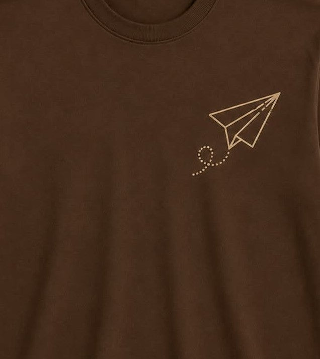 Oversize Printed Brwon T-shirt (Cotton)220gsm