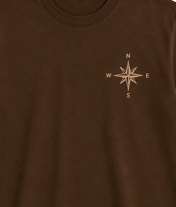 Oversize Printed Brwon T-shirt (Cotton)220gsm