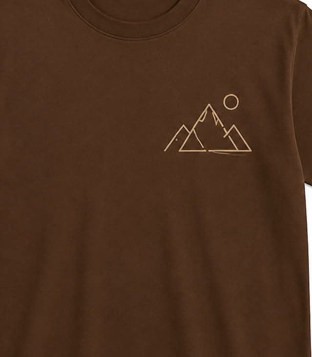 Oversize Printed Brwon T-shirt (Cotton)220gsm