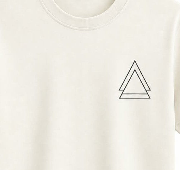 Oversize Triangle White T-shirt (Cotton)220gsm